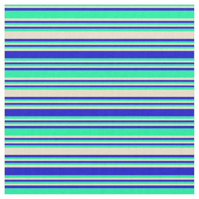 Tissu Motif vert, bronzé et bleu à rayures/à rayures (Fermer)