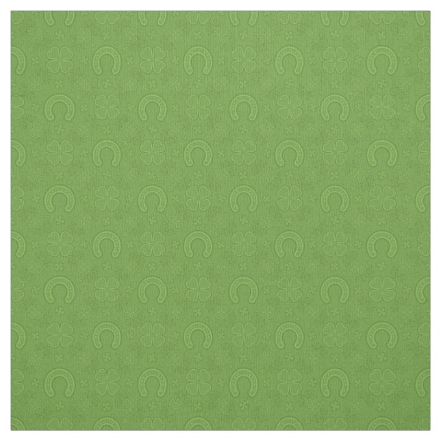 Tissu Motif vert chanceux d'icônes (Échantillon)