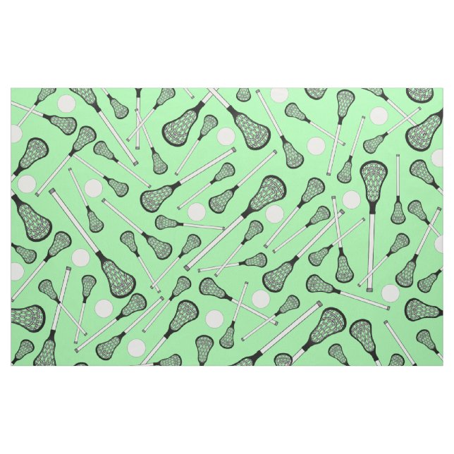Tissu Motif vert clair de bâtons de lacrosse (Yard)