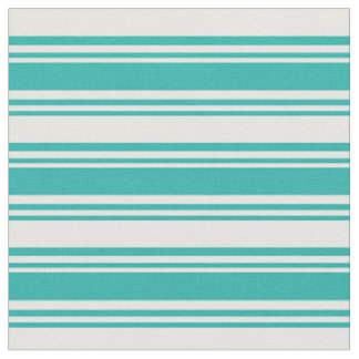 Tissu Motif vert de la mer claire et blanc