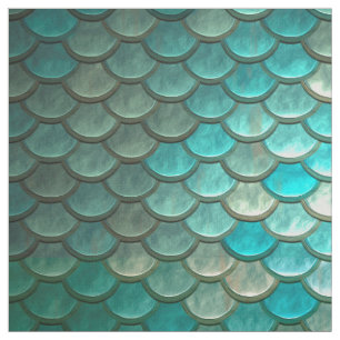 Tissu Motif vert de menthe d'échelles de poissons de