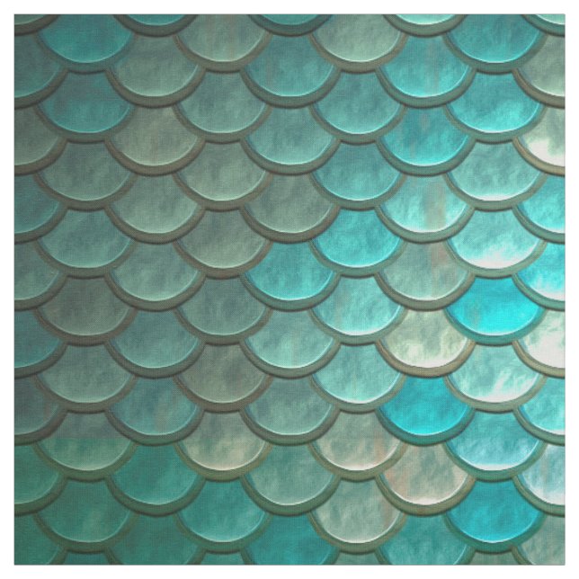 Tissu Motif vert de menthe d'échelles de poissons de (Échantillon)