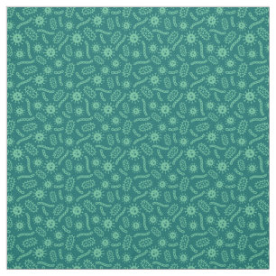 Tissu Motif vert de microbes