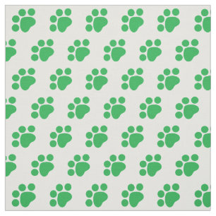 Tissu Motif vert d'empreinte de patte