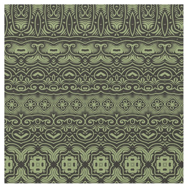 Tissu Motif vert d'olive chic Boho (Fermer)