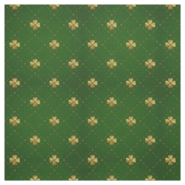 Tissu Motif vert d'or de trèfle (Échantillon)