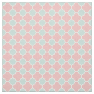 Tissu Motif vert en bon état de Quatrefoil de corail