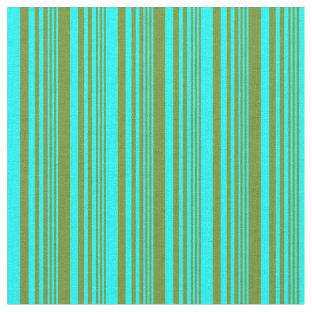 Tissu Motif vert et Aqua Linked/Striped (Fermer)