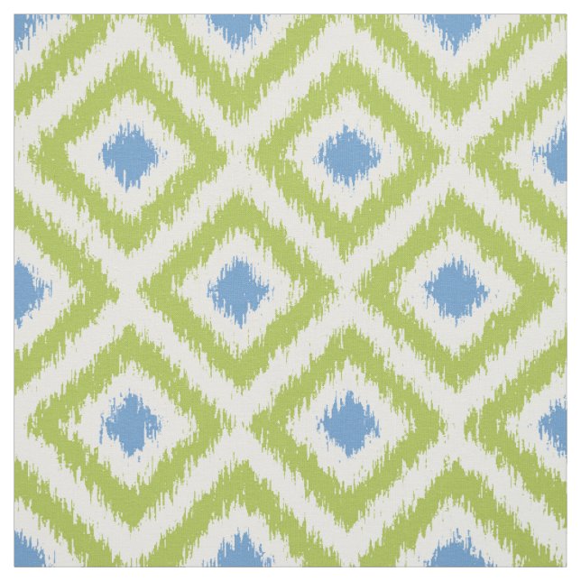 Tissu Motif vert et bleu de large échelle d'Ikat de (Échantillon)