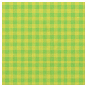 Tissu Motif vert et jaune de feuille de contrôle de