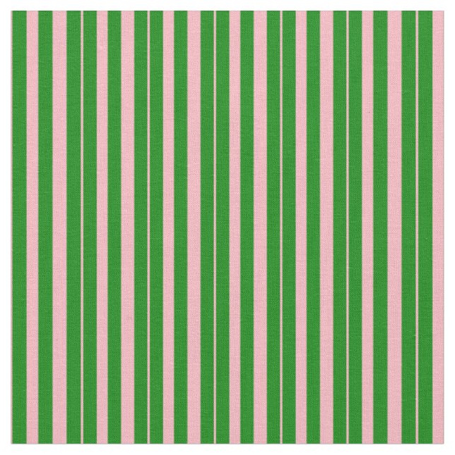 Tissu Motif vert et rose pâle rayé/lin (Fermer)