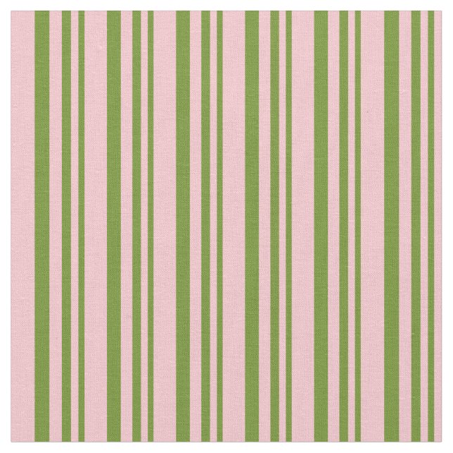 Tissu Motif vert et rose rayé/lin (Fermer)