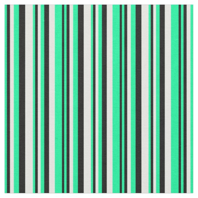 Tissu Motif vert, noir et crème à la menthe (Fermer)