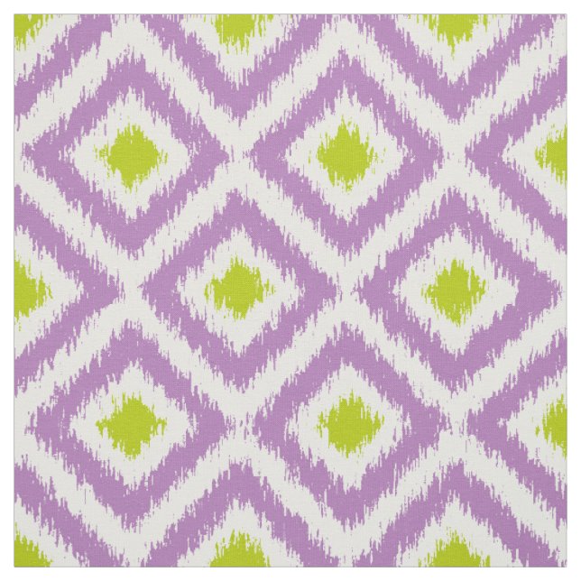 Tissu Motif vert pourpre de diamants d'Ikat de large (Échantillon)