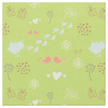 Motif vert rétro d'oiseaux, points, pieds