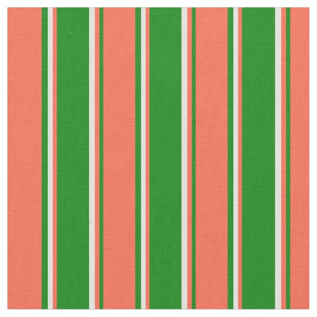 Tissu Motif vert, rouge et jaune clair des rayures (Fermer)