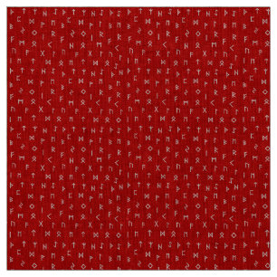 Tissu Motif viking Runes sur Arrière - plan rouge