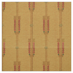 Tissu Motif vintage Art déco Fleurs roses