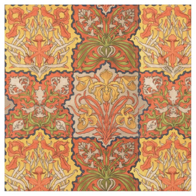 Tissu Motif vintage Art Nouveau Floral "Quilt" (Fermer)