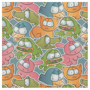 Tissu Motif vintage avec des animaux de bande dessinée