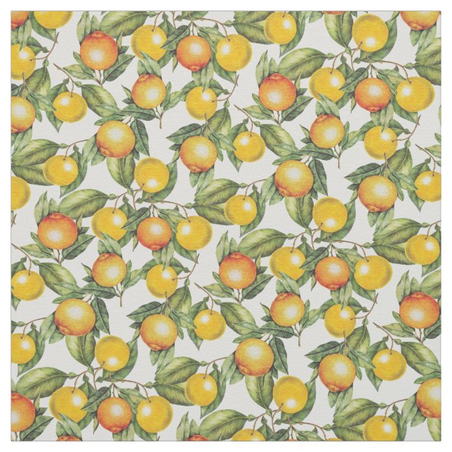 Tissu motif vintage d'agrumes (Échantillon)