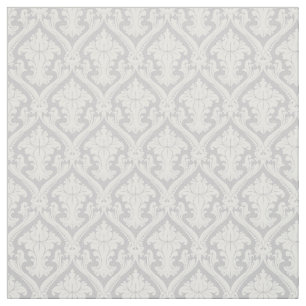 Tissu Motif vintage damassé gris