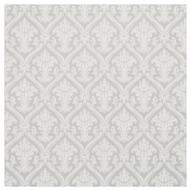 Tissu Motif vintage damassé gris (Échantillon)