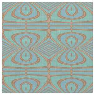 Tissu Motif vintage de Nouveau Deco de turquoise bleue