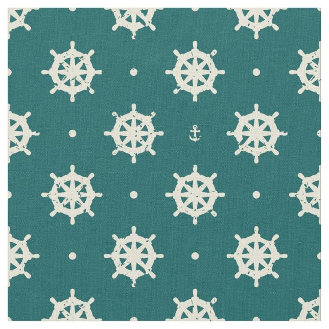 Tissu Motif vintage de roue de bateau (Fermer)