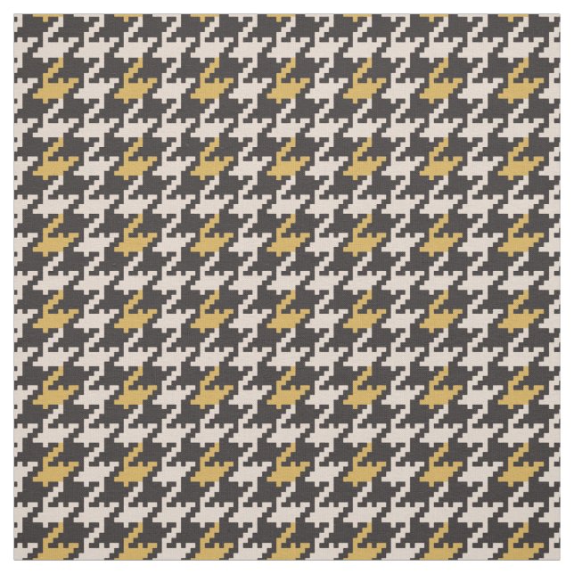 Tissu motif Vintage en plâtre noir et jaune (Échantillon)
