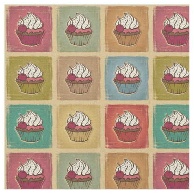 Tissu Motif vintage fait de petits gâteaux (Fermer)