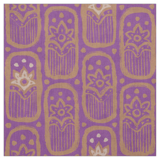 Tissu motif vintage fleuri violet de style indien.