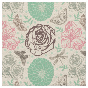 Tissu Motif vintage Floral Garden