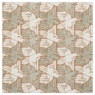 Tissu Motif vintage Raven Bird