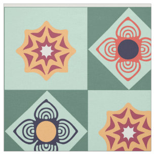 Tissu Motif vintage Retro Green