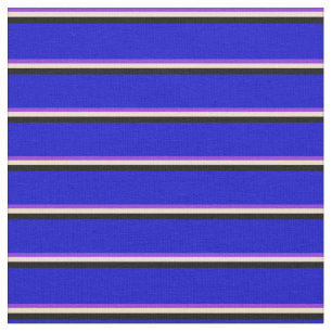 Tissu Motif violet, tan, noir et bleu