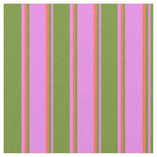 Tissu Motif violet, vert et rouge rayé/lin (Fermer)