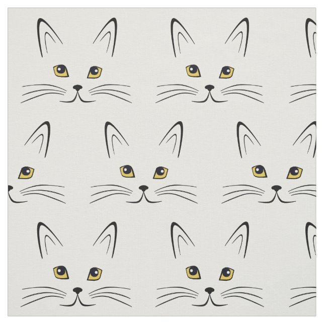 Tissu Motif visage de chat (Échantillon)