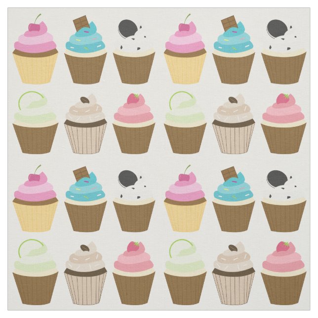 Tissu Motif Whimsical Cupcakes (Échantillon)