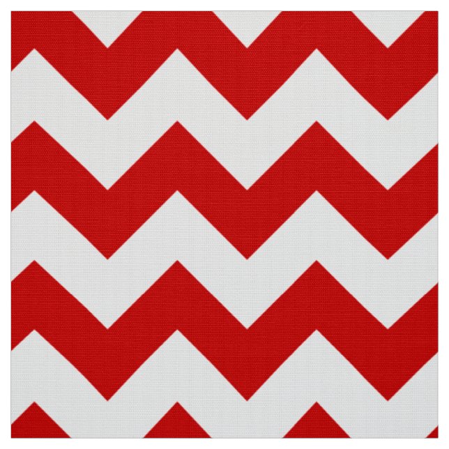 Tissu Motif zigzag chevron rouge et blanc (Échantillon)