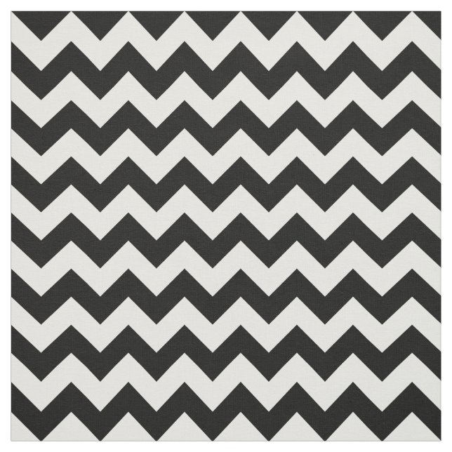 Tissu Motif Zigzag noir et blanc, Motif Chevron (Échantillon)