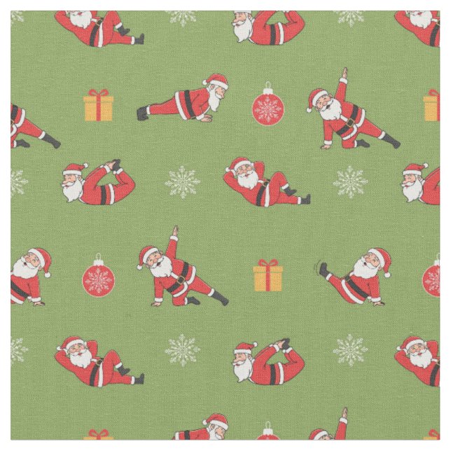 Tissu Motifs de Noël sans couture Pilates Santa (Fermer)