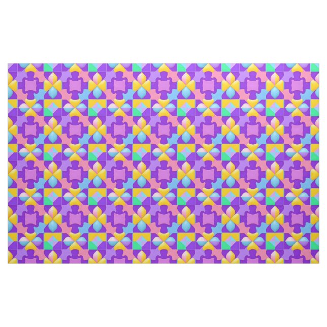 Tissu Motifs géométriques abstraits colorés (Fat Quarter)
