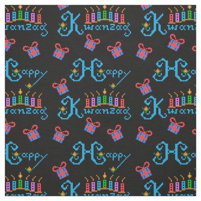 Tissu Motifs heureux de Kwanzaa (Échantillon)