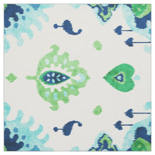 Tissu motifs tribaux chic et coloré de couleur bleue ve
