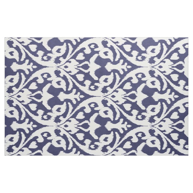Tissu motifs tribaux chic indigo bleu et blanc ikat (Fat Quarter)