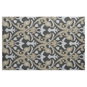 Tissu motifs tribaux de couleur beige beige noir et neut
