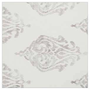 Tissu motifs tribaux de damask ikat beige neutre