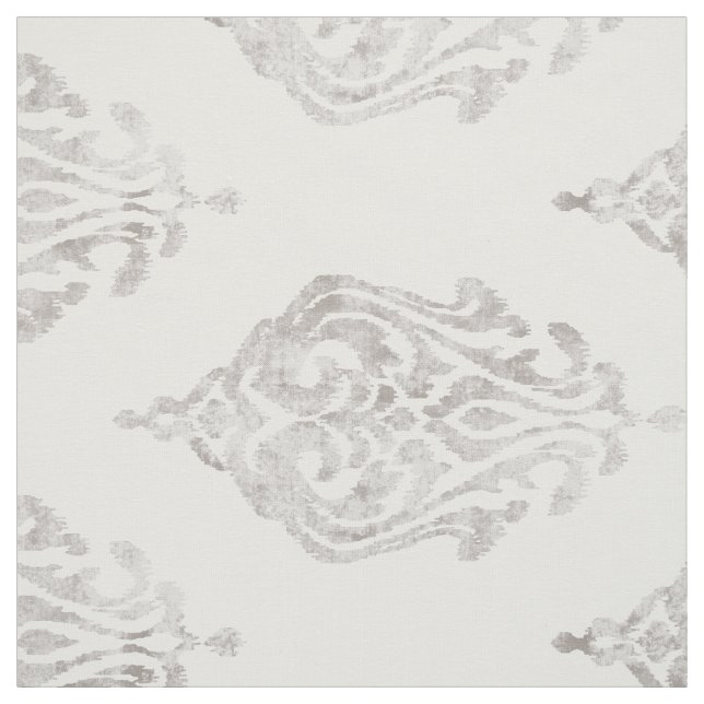 Tissu motifs tribaux de damask ikat beige neutre (Échantillon)
