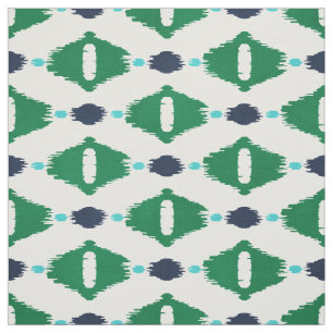 Tissu motifs tribaux de l'Iikat bleu-vert